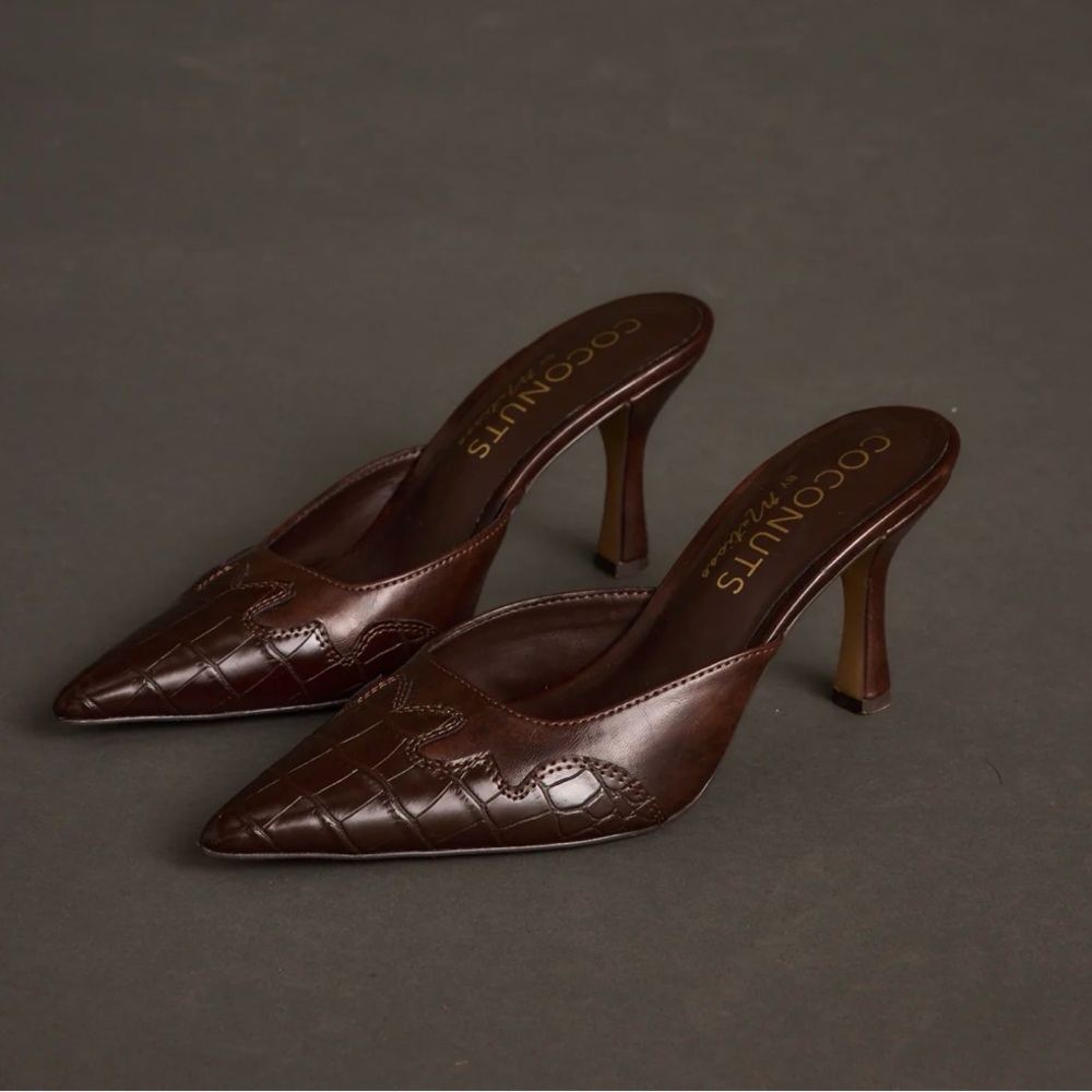 Chic Brown Heeled Mules